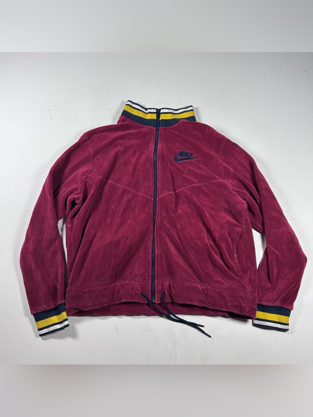 Nike Sportswear French Terry Velour Jacket Womanβs Large Maroon Track Athletic